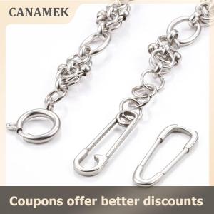 【 CANAMEK 】 5Pcs Stainless Steel Paper Clip Shaped Pendant For Jewelry Making Supplies DIY Necklace Bracelet Connect Accessories