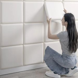 NOBLELYN Soft Cushion Soft Wall Panels Anti-Collision Design Self-Adhesive Anti-Collision Wall Panels High Quality Morden Style Bed Headboard Stickers Bedroom