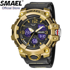 SMAEL Top Brand Sports Mens Watches 8008 Fashion LED Digital Quartz Rubber Casual Calendar Classic 50M Waterproof Clock Men Watch