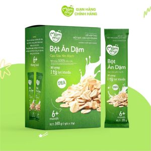 Bột ăn dặm trái cây mùa hè Mămmy kết hợp giữa sữa chuối và đào bổ sung vitamin cho bé yêu - 140gr