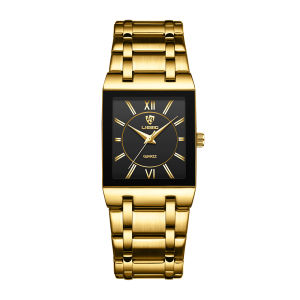 LIEBIG Watch for Women Watreproof Quartz Stainless Steel Korean Style Fashion Casual Elegant Black gold watch 30M Waterproof Luxury Wristwatch