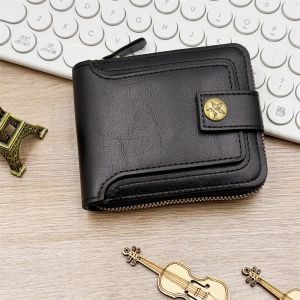 good 999 Fashionable retro mens zipper coin storage wallet Q-8