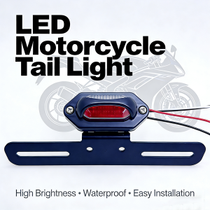 For Triumph Ducati Honda Yamaha Suzuki Universal Motorcycle Integrated Rear Brake Light Scooter License Plate LED Lamp Indicator