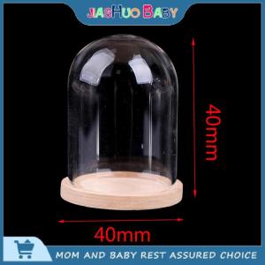 JiaShuo Baby Toy 1:12 dollhouse Miniature Decor ดอกไม้จอแสดงผลแก้วระฆังกับฐาน