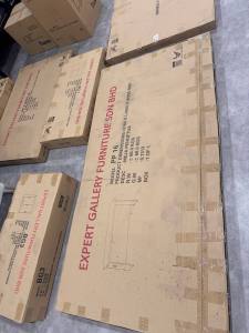 Meja Pengetua PP16 Curve Front 1800mm | Meja Pejabat Executive Beech Graphite | Perabot Sekolah Guru Besar Office Table