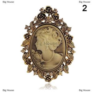 [COD] Big House 1X Vintage Cameo Victorian Style Wedding Party Women Pendant Brooch Pin