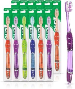 GUM Technique Deep Clean Toothbrush - Compact Soft - Soft Toothbrushes for Adults with Sensitive Gums - Extra Fine Bristles 1ct (12pk)