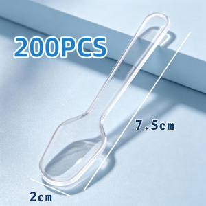 50/100/200PCS Mini Plastic Spoons Disposable Clear Small Spoon for Jelly Ice Cream Dessert Home