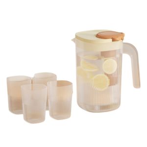 DNFIWN3 Large Capacity Infused Water Pitcher Transparent with 4 Cup Cold Water Pot Household Filter Mesh Water Jug Juice