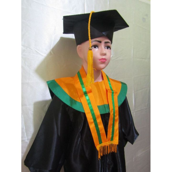 PAKAIAN SERAGAM TOGA WISUDA ANAK TK PAUD KUNING EMAS HIJAU ORIGINAL 100%