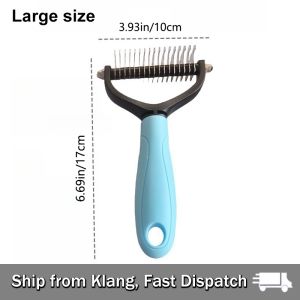 【READY STOCK】Dog Hair Brush/Cat Comb/Stainless Grooming Care/Pet Hair Comb Thinning/Long Hair Cleaning Pets/Pet Supplies