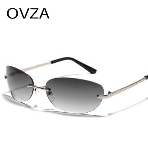 OVZA Fashion Rimless Sunglasses for Women Rectangle 21g Gradient Eyeglasses Male UV400 S2064