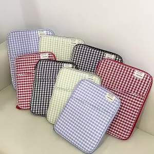 Korean Style Grid Tablet Sleeve Bag 11 13 14 Inch Pouch Case Portable Laptop Bag Notebook Cover for Xiaomi Huawei HP Dell School2026