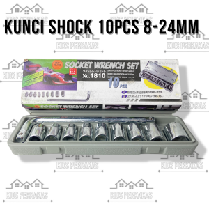 New Deland Kunci Shock Sock hand Socket Sok Set 10 Pcs 8-24 mm