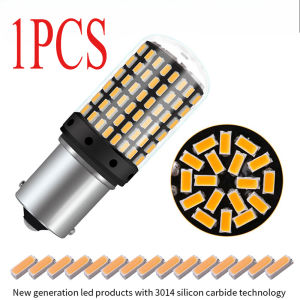2PCS Amber Yellow Signal Turn Light 12-24V Normal Slowly Flash  LED Super Bright Bulb Error Free Decoding Canbus for AutoT20 7440 7443 Reversing Lights Brake Lights