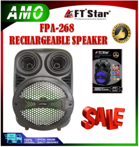 【 AMO】New Mega pro FT Star FPA-268 Portable Sound Audio Wireless Speaker Digital Player Present microphone