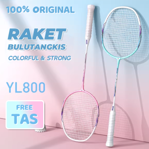 RAKET BADMINTON/ RAKET BULU TANGKIS ISI 2 FREE BAG/KOK BULUTANGKIS/SHUTTLECOCK/KOK BADMINTON HIGH QUALITY