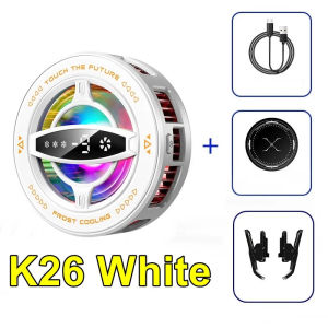 คูลเลอร์ศัพท์แบบพกพาแม่เหล็ก K20 พร้อมจอแสดงผลดิจิตอล ไฟ RGB พัดลมระบายความร้อนที่ทรงพลังสำหรับการเล่นเกม
