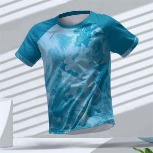 [Local Stock] VCC Geometric Graphic 3D Printed Sports T Shirts Summer Casual Running Table Tennis T-shirts Trendy Streetwear Mens Tees Fashion