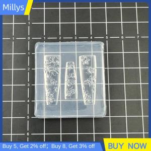 Millys ห่วงโซ่ลูกไม้ฝรั่งเศสดอกไม้อะคริลิคที่3D ตกแต่งเล็บหงส์ตกแต่งเล็บซิลิโคนแบบทำมือแม่พิมพ์เล็บ