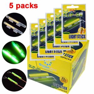 PENTU แสงสว่าง 10 ชิ้น เรืองแสง คลิปบนคันเบ็ด ตกปลากลางคืน Tackle ทุ่นตกปลา แท่งไฟ แท่งไฟ แท่งเรืองแสง