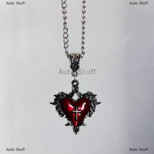 [COD] Auto Stuff สร้อยคอไม้กางเขนแบบกอธิคสำหรับผู้หญิงผู้ชายเครื่องประดับแม่มดแฟชั่นของขวัญของขวัญมีหนามกุหลาบหัวใจสีแดงโช้คเกอร์ใหม่