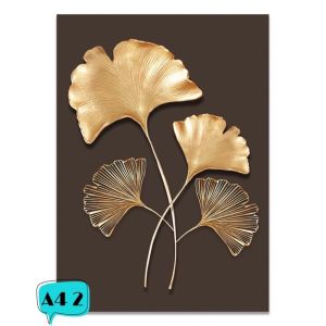 Wall Decor Frame Leaf Art Gold Framed home decoration