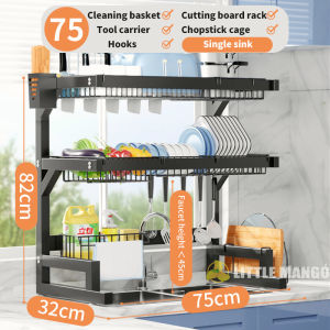 Rack With Cabinet Door Drainer Kitchen Organizer Drainer With Cover Metallic Dish Cabinet