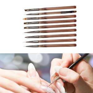 9Pcs Practical Nail Brush Collection With Practical Nylon Tips for Detailed Stamping Gradient Nail Art Applications