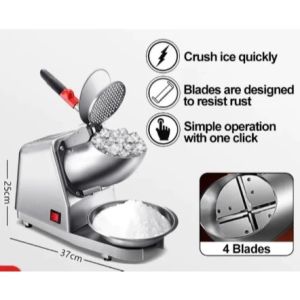Heavy Duty 500W Ice Crusher Commercial Dual Blades for Business Perfect for Halo-Halo Dessert