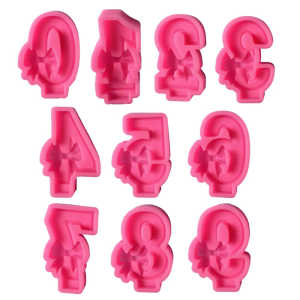 Bowknot Number Silicone Molds Silicone Soap Molds for Epoxy Resin Fondant Chocolate Molds Cake Molds Baking Tool