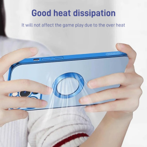 Durable Silicone Phone Case with Metal Ring for iPhone 13/12 Anti-Fingerprint and Strong Magnetic Attachment