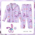 Cow StellaLou Ultraman Pikachu New Cartoon Children's Pajamas Long-sleeved Thin Section Spring and Autumn Cardigan Lapel Cute Middle and Older Children's Home Wear Set Summer 0000. 
