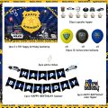 JOYMEMO Police Birthday Decoration Children's Party, Police Theme Balloon, Happy Birthday Banner, Happy Birthday Police Background Cake, Police Theme Birthday Party Top. 