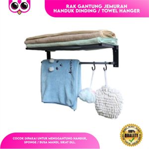GANTUNGAN TEMPEL RAK HANDUK KAMAR MANDI DINDING / HANGER JEMURAN TOILET SERBAGUNA