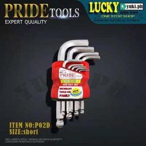 PRIDE P02D Allen wrench 9-piece short matt ball head Allen wrench set