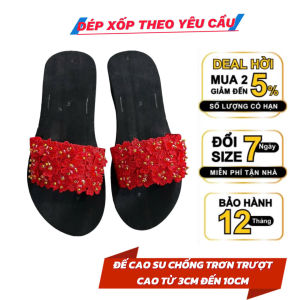 Dép xốp xỏ ngón quai ngang nữ đế cao su cứng chống trơn trượt cao thấp đa dạng siêu nhẹ êm ái chắc chắn thời trang