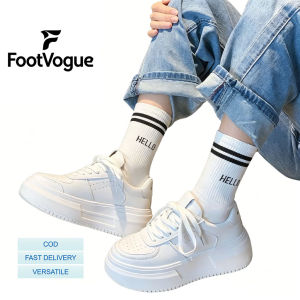 New Hot Korean Fashion White Rubber Shoes White Sneakers For Women High Quality Fashion Korean White Rubber Women for Sneakers Thick bottom Increase height shoes for girl