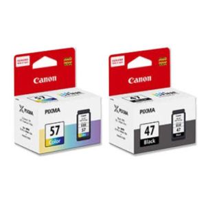 Canon PG-47 + CL-57 ตลับหมึกอิงค์เจ็ท แคลนอลรุ่นE400 E410 E460 E480 สีดำ และ สี 1 set ของแท้