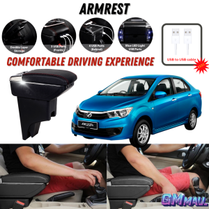 CAR USB ARMREST PERODUA BEZZA armrest Car Organizer Phone Charger Storage Holder USB PORT Double Layer Compartment Organizer Armrest 3 USB Port Console Box Storage