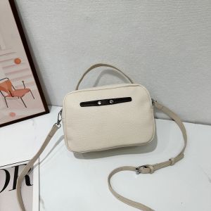 Womens PU Leather 2 Zipper Compartment Square Mini Crossbody Sling Bag