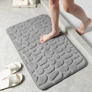 1pc Home Cobblestone Embossed Door Carpet Door Mat Bathroom Simple Wind Absorbent Foot Mat Bathroom Non-slip Mat Floor Mat