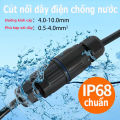 Bộ cút Đầu Nối Dây Điện Nhanh Chống Nước IP68 cho dây đôi 4-10mm tiết diện dây 0.5-4mm2 Bộ Cút nối dây điện thẳng CDF-M3-2P cho 2 dây điệnđấu nối dễ dang bằng cút nối dây phía trong hoặc nối bằng bang dính, ưu điểm nổi bật của nó là được trang bị giăng ca. 