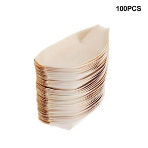 ⭐️【Local warehouse+COD】⭐100pcs Wooden Sushi Serving Tray Boat Disposable Japanese Sashimi Plate Snack Dessert Candy Serving Dish For Restaurant Home