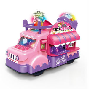 Childrens Food Stand DIY Ice Cream Toy Mini Bread Truck Dessert Luminous Pretend Play House