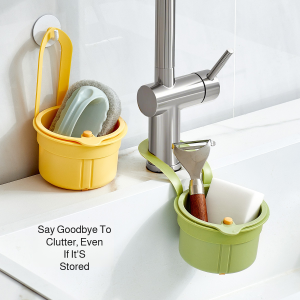 Hanging food residue and fruit strainer cleaning basket