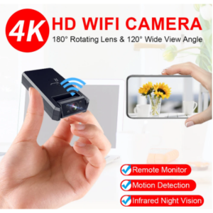 [ READY STOCK ] Mini Camera Wifi 4K HD Rotate 180 Degrees Wireless IP Camera 180° Rotation Infrared Night Vision Mobile Phone Monitoring Video Recorder Camera