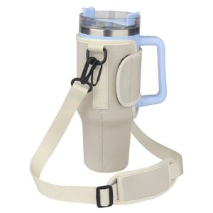 DIANA Neoprene Thermos cup Bag Crossbody Portable Water Bottle Carrier Bag Water Bottle Holder with Adjustable Shoulder Strap 40 Oz Tumbler Bag Tumbler