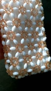 Beaded Pouch w/ Lining Chain and Handle On Sale