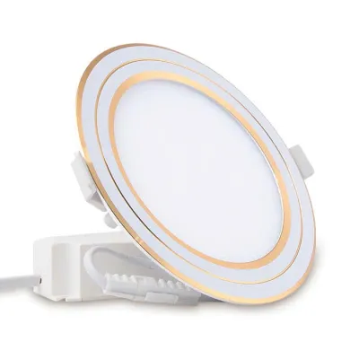 [Chính Hãng ]Đèn LED Panel âm trần RẠNG ĐÔNG ĐỔI MÀU 3 CHẾ ĐỘ PT05 7W 9W 12W- viền bạc - viền vàng